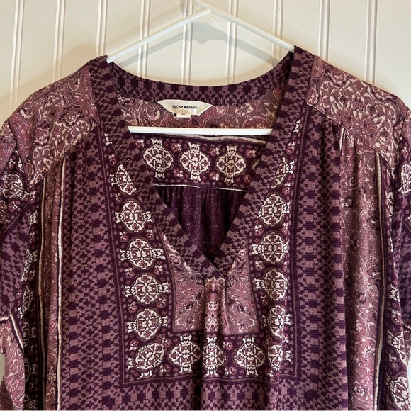 Lucky Brand women size XXL floral patchwork tunic blouse multicolor, - Picture 3 of 15